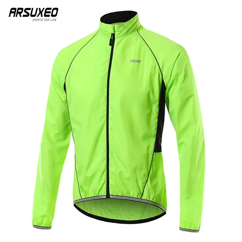 ARSUXEO MENS OUTDOOR CYCLING JACKET SPORTS Waterproof Quick Dry Windbreaker Runing Sun Protrecine Bicycle Skin Clothing 240116