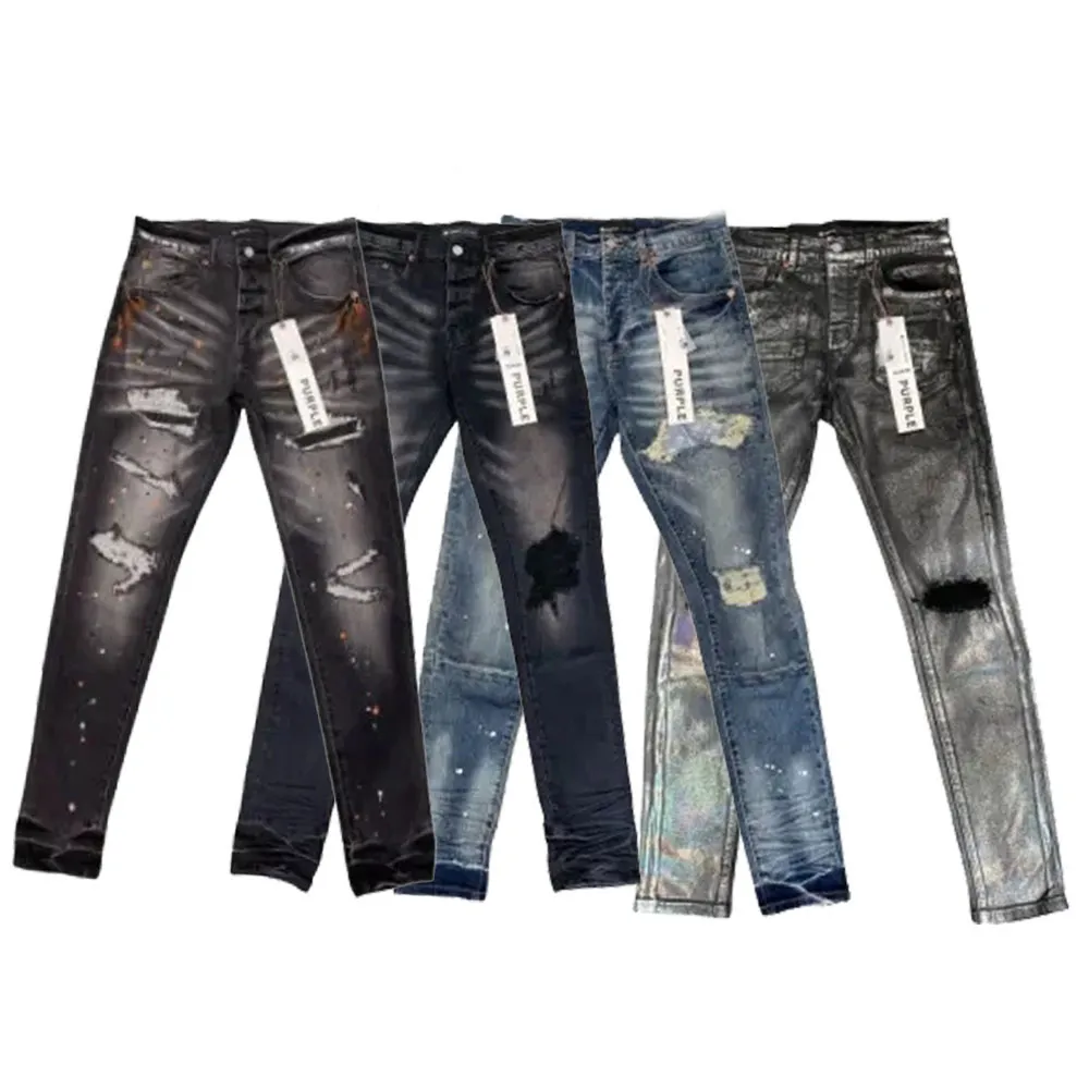 Motorcycle Ksubi Jeans pour hommes Jeans Purple Designer Denim Pantalon de mode trous de mode