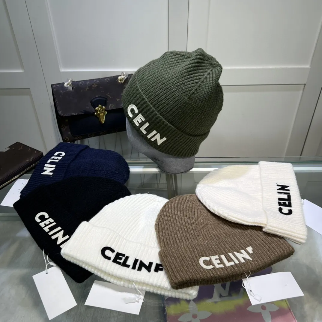 Beanie Cap Hat Knitted Hats Women Men Winter Knitted Big Brand Designer Beanie/skull Caps Stacked Baotou Letter Ribbed Woolen