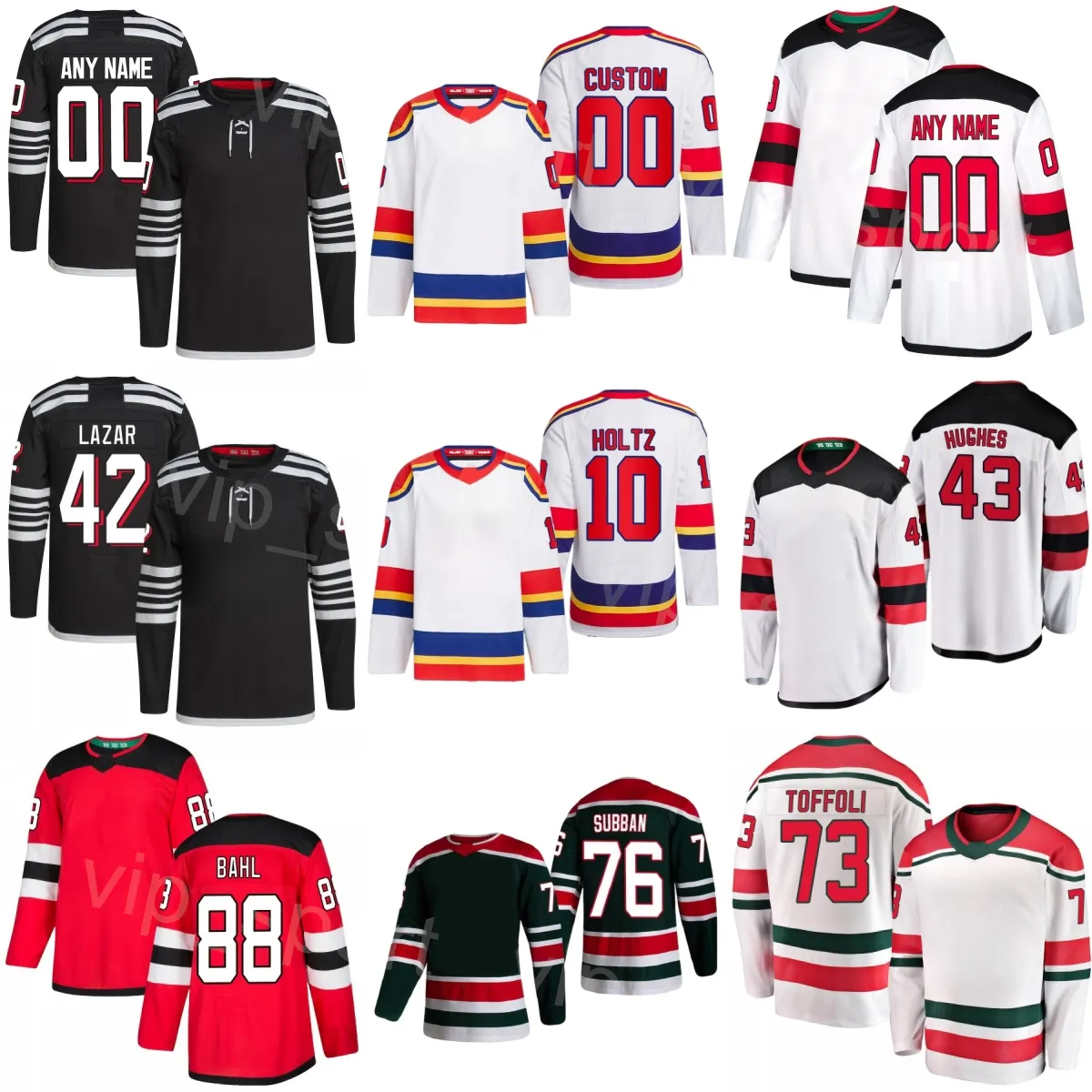 Custom Hockey 76 PK Subban Jerseys 73 Tyler Toffoli 43 Luke Hughes 10 Holtz 42 Curtis Lazar 88 Kevin Bahl 2 Brendan Smith 7 Dougie Hamilton Reverse Retro Youth Donna Uomo