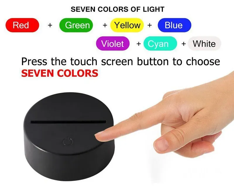 3D led lights Touch Switch Night Light Acrylic optical illusion lamp Atmosphere Novelty Lighting 48 Pattern Optional