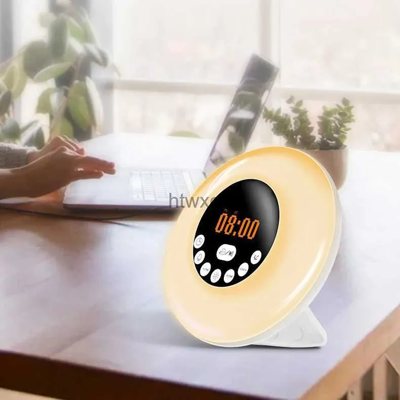 Portabla högtalare trådlöst Bluetooth -högtalare Hem Subwoofer Intelligent Mini Sound Portable High Quality Timing Alarm Clock Small Night Light YQ240116