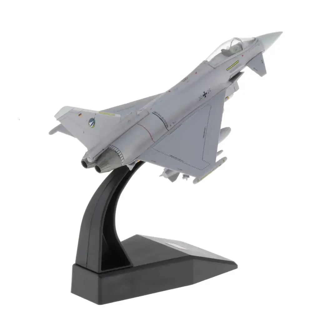 1 100 EF-2000 Eurofighter Typhoon Fighter Modell-Ausstellungsständer, Sammlung, Geschenk, EF 2000 Legierungsmodellflugzeug, Mini-Deko-Haus 240116