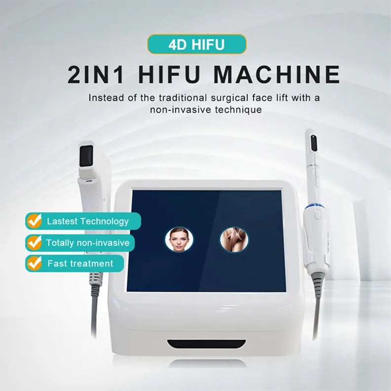 2024 4D 2in1 Portable High Intensity Focused Ultrasound Hifu Machine Face Eyelid Lift Body Skin Vaginal Tightening Wrinkle Removal Reduce Forehead Lines