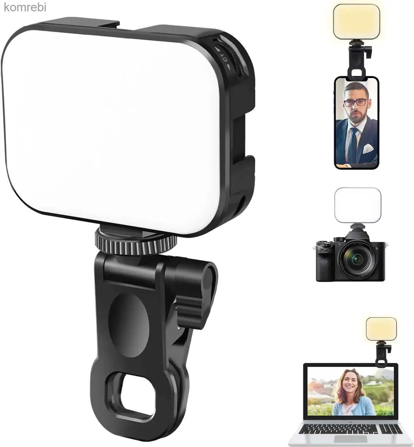 Selfie-Lichter Ulanzi VL100X Computer-Kamera-Licht, zweifarbig, Selfie-Licht, dimmbar, 2500–6500 K, Clip-LED-Lichtpaneel für Smartphone, Laptop, Tablet, L240116