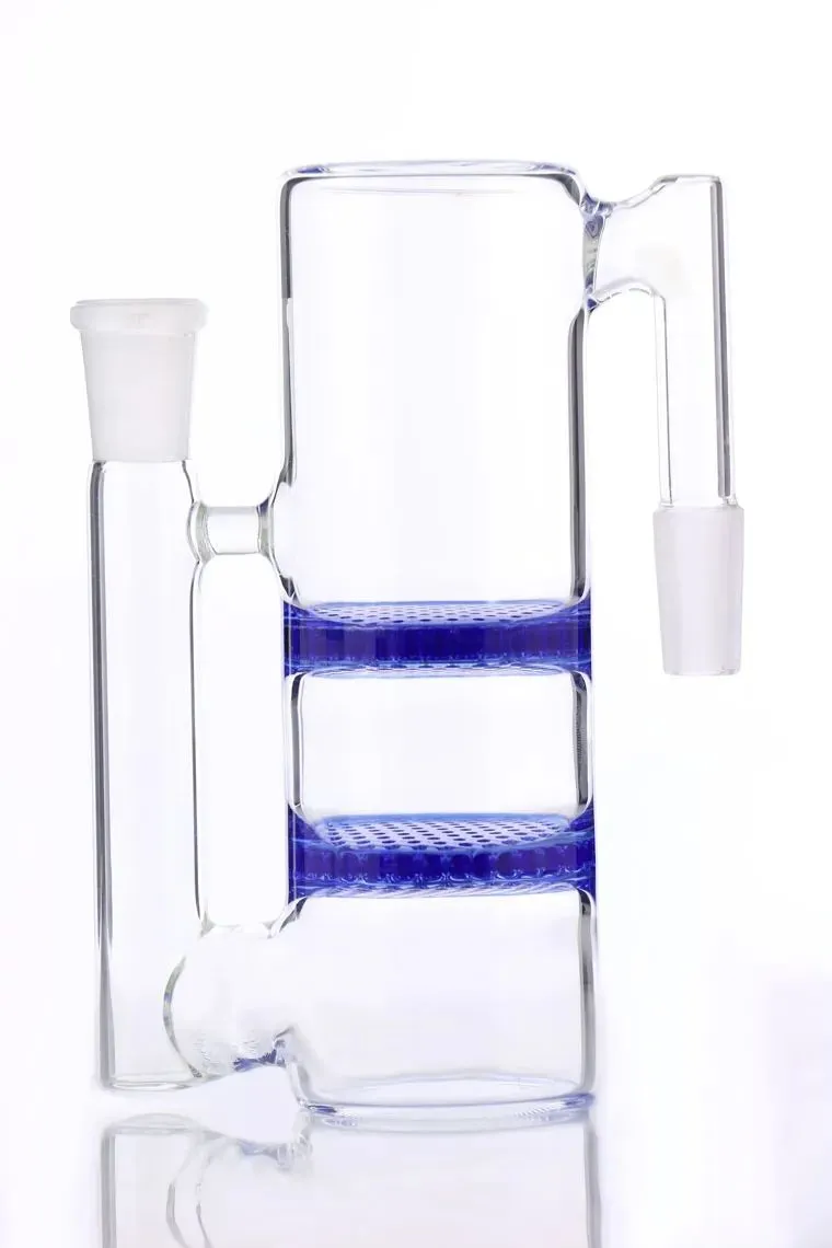 Hookah Ash Catcher two Honeycomb perc bong ashcather 18.8-18.8mm different color and  glass water pipe