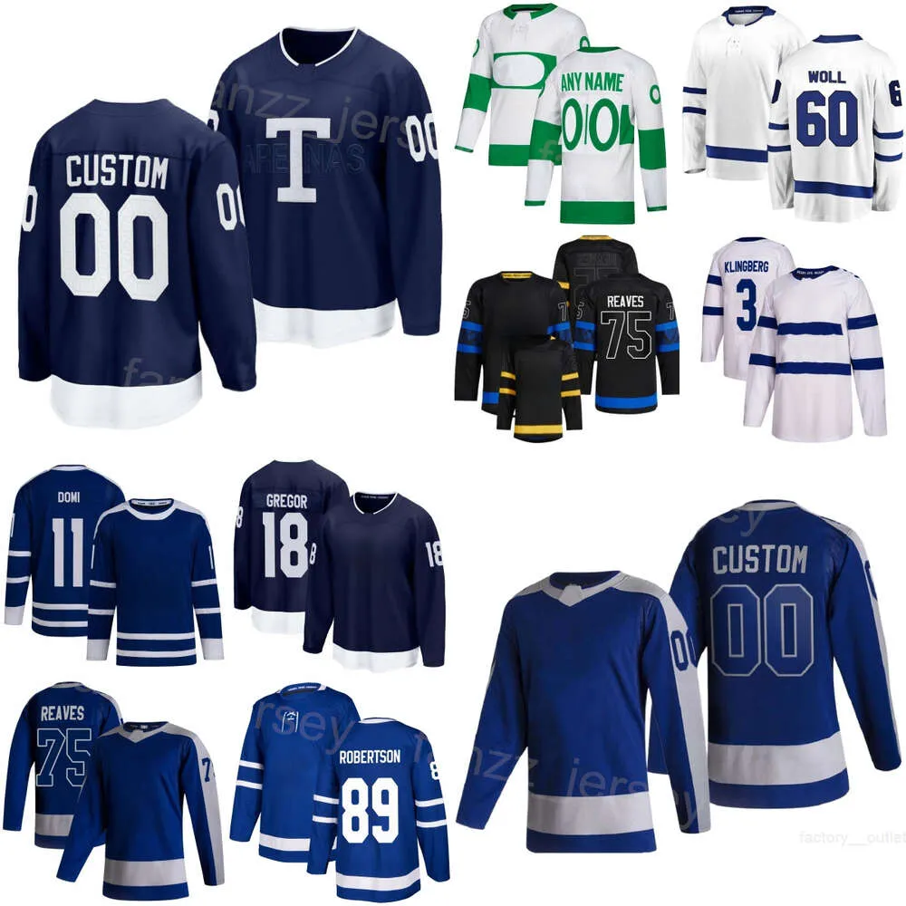 Team Hockey 89 Nicholas Robertson Jerseys Kids Men Women 3 John Klingberg 18 Noah Gregor 75 Ryan Reaves 11 Max Domi 60 Joseph Woll 23 Matthew Knies 16 Mitchell Marner