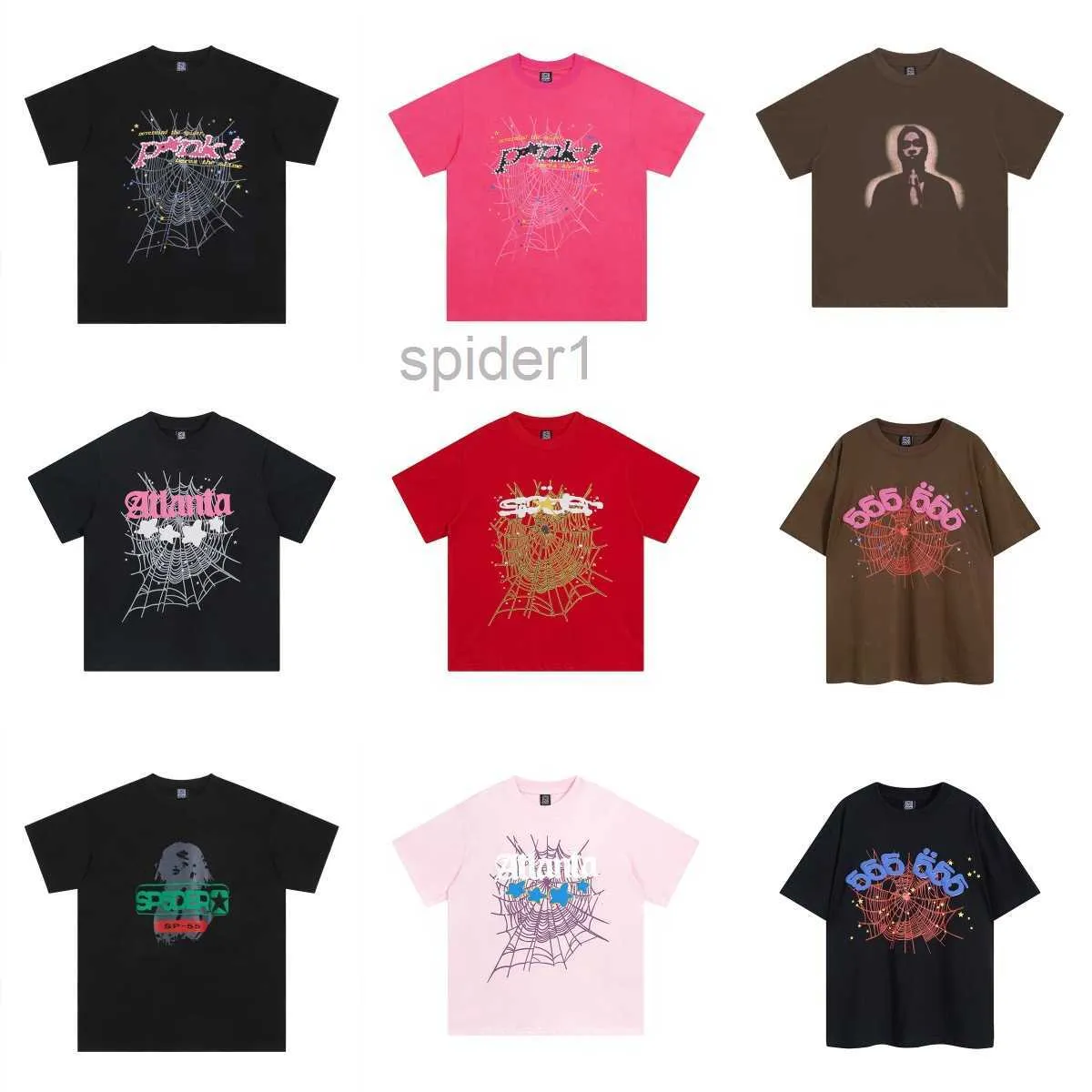 Uomo Designer 555 Felpe con cappuccio Donna Estate T-shirt Moda Casual Spider Web t Shirt Pullover allentato Sp5der Tees Stereo Hip Hop Felpe 9T8V