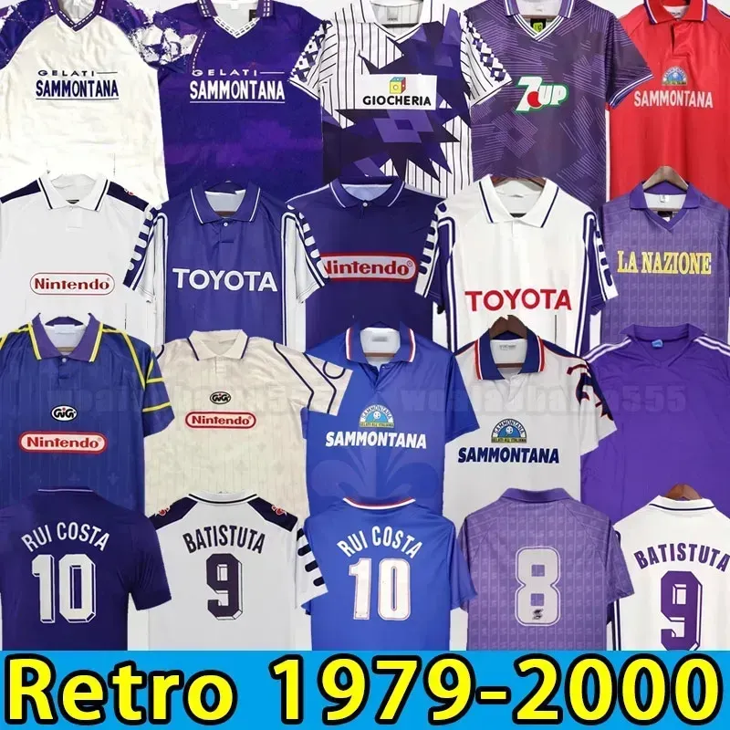 1995 1996 Retro Classic Fiorentina Soccer Jerseys Sweatshirt 1989 90 91 92 93 97 98 99 BATISTUTA R.BAGGIO DUNGA RETRO FIORENTINAフットボールシャツChandal Futbol