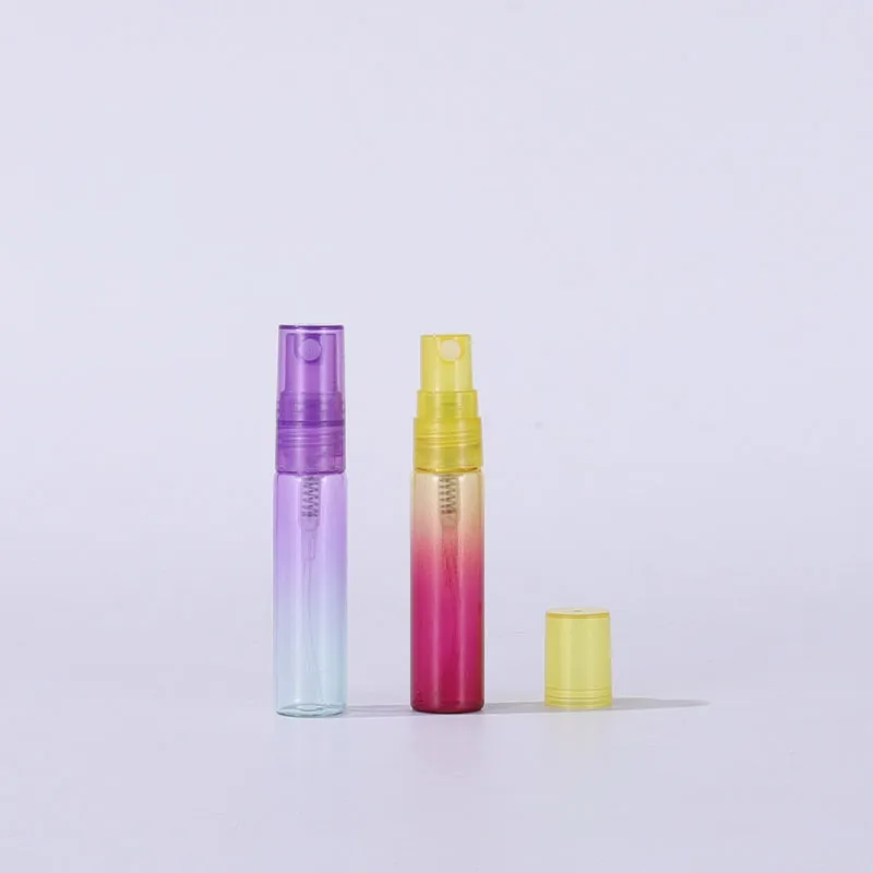 Bottiglie spray per profumo in vetro riutilizzabili a colori sfumati Contenitori cosmetici vuoti da 5 ml con atomizzatori per viaggi all'aperto