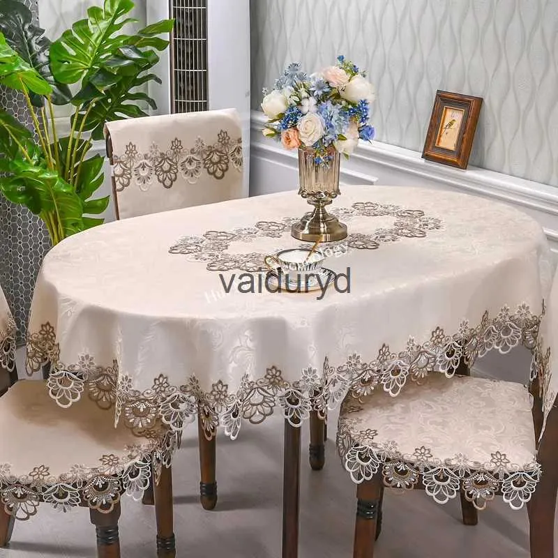 Nappe De Table Ovale Nappe Blanche Brodée Pli Table À Thé Juppe Table À Manger Couverture Nappe Table Maison Dentelle Art Housse De Protection Chaise Covervaiduryd