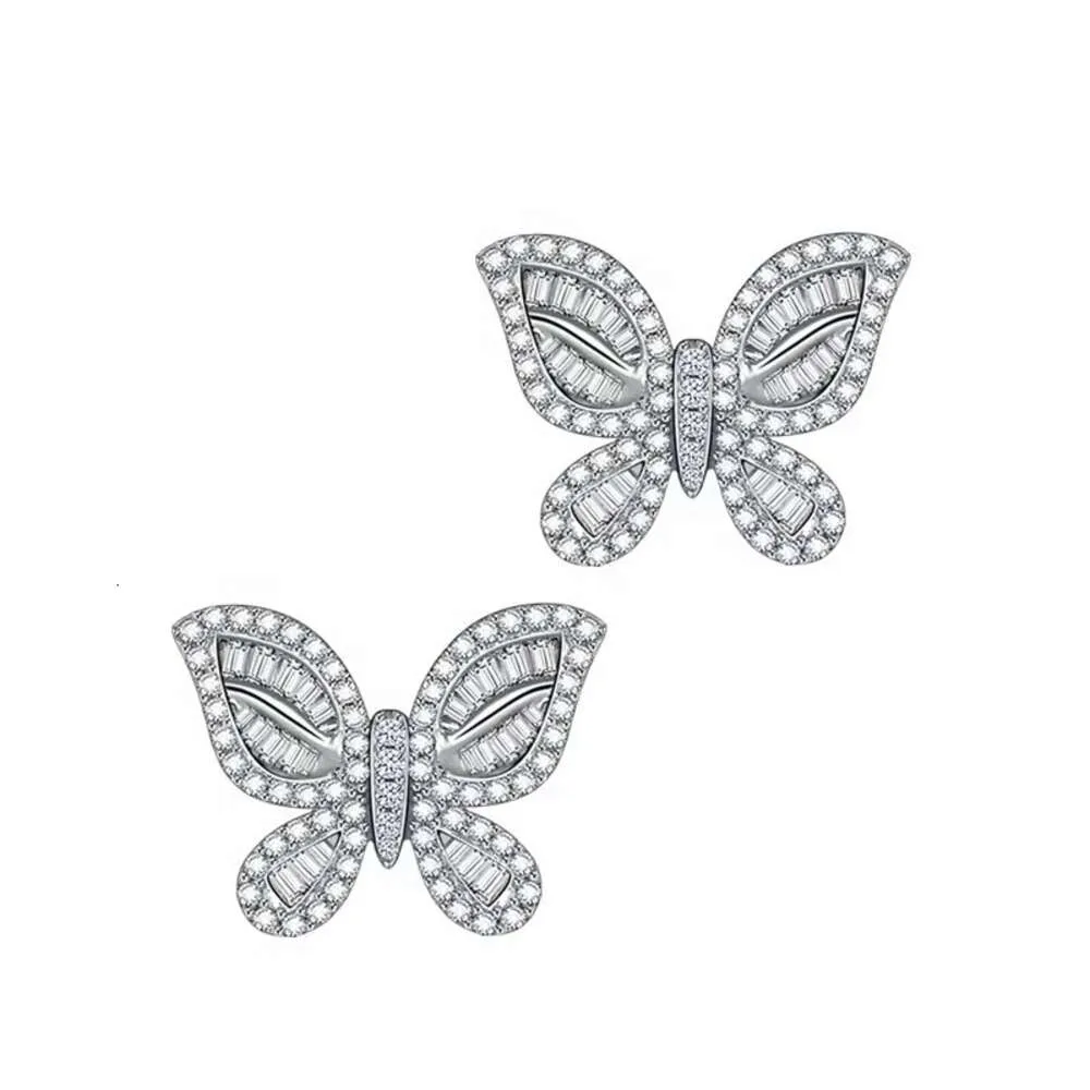 Xiy Luxual Butterfly Wing Pure Gold Diamond Stud Earrings