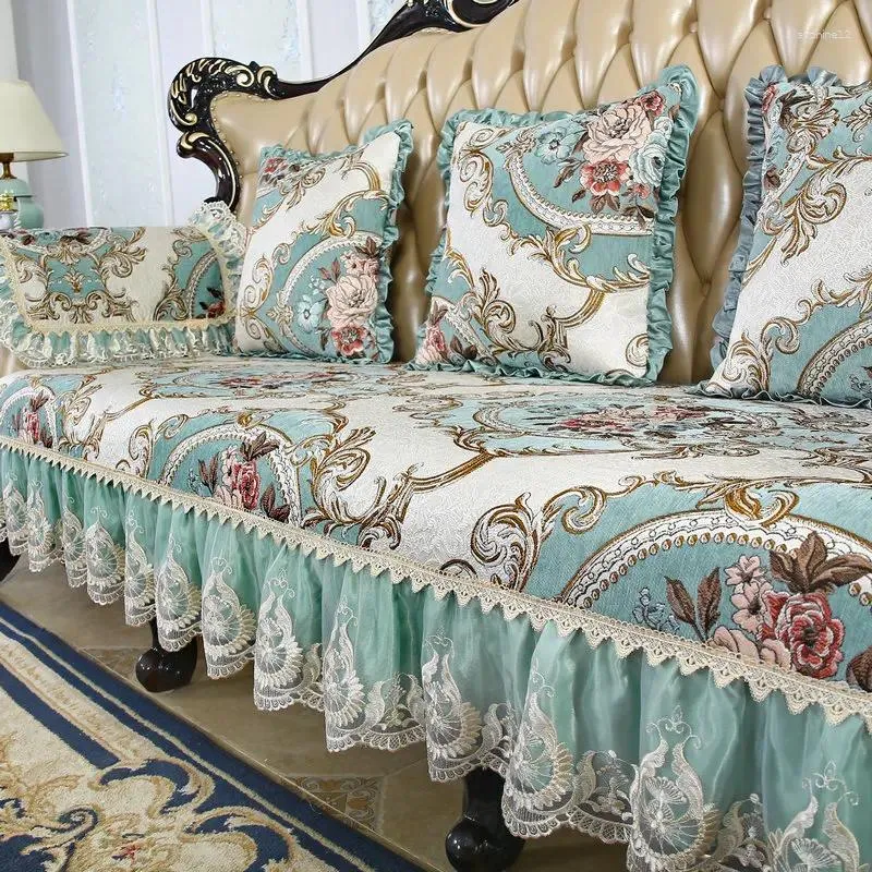 Housses de chaise en Jacquard Vintage européen, coussin luxueux antidérapant pour 1/2/3 sièges, protection de meubles, housse de canapé