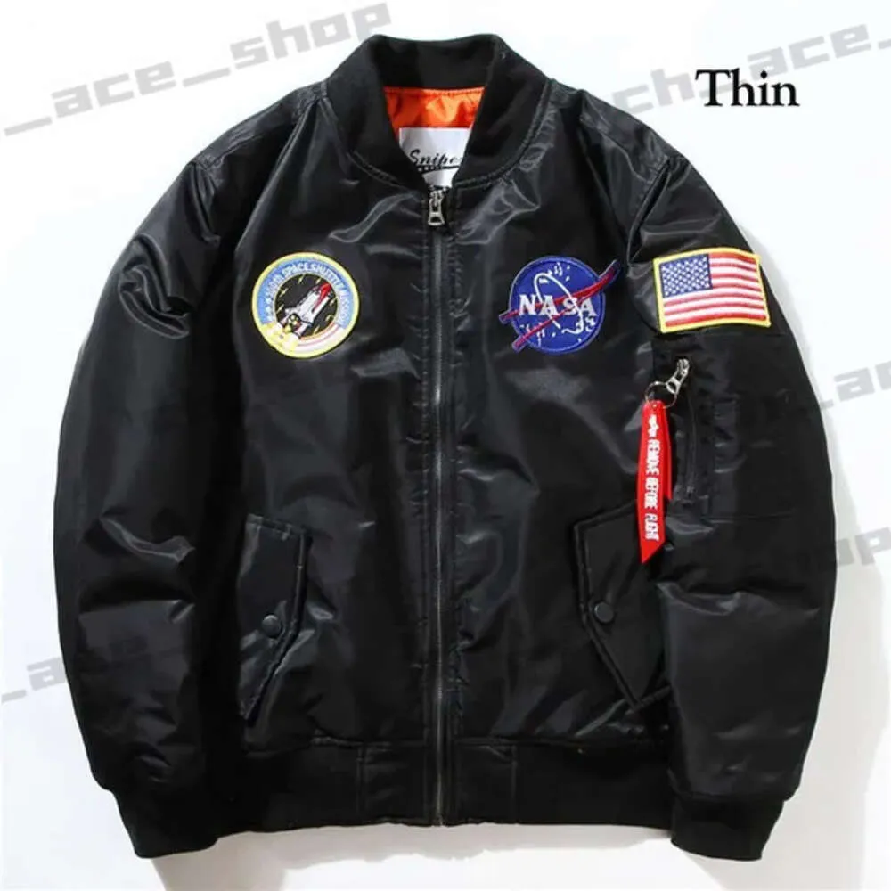 Nasa Jackets Fall-flight Pilot Jacket Coat Black Green Bomber Ma1 Men Nasa Embroidery Baseball Coats with Zipper M-xxl 591 671