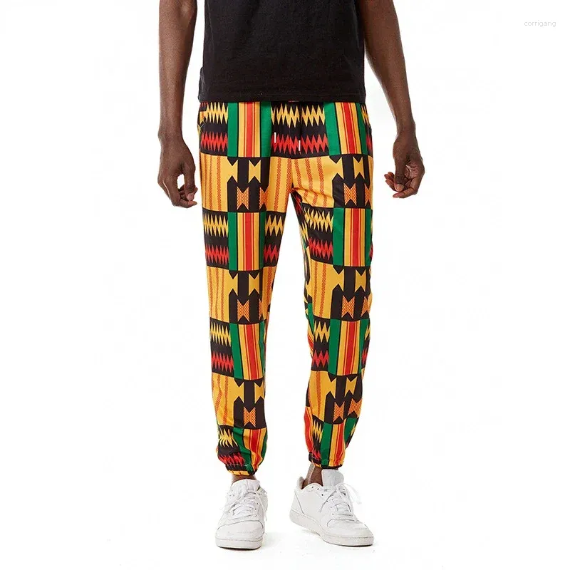 Herrbyxor afrikanska tryck jogger hip hop traditionella avslappnade byxor män harajuku streetwear jogging tröjor