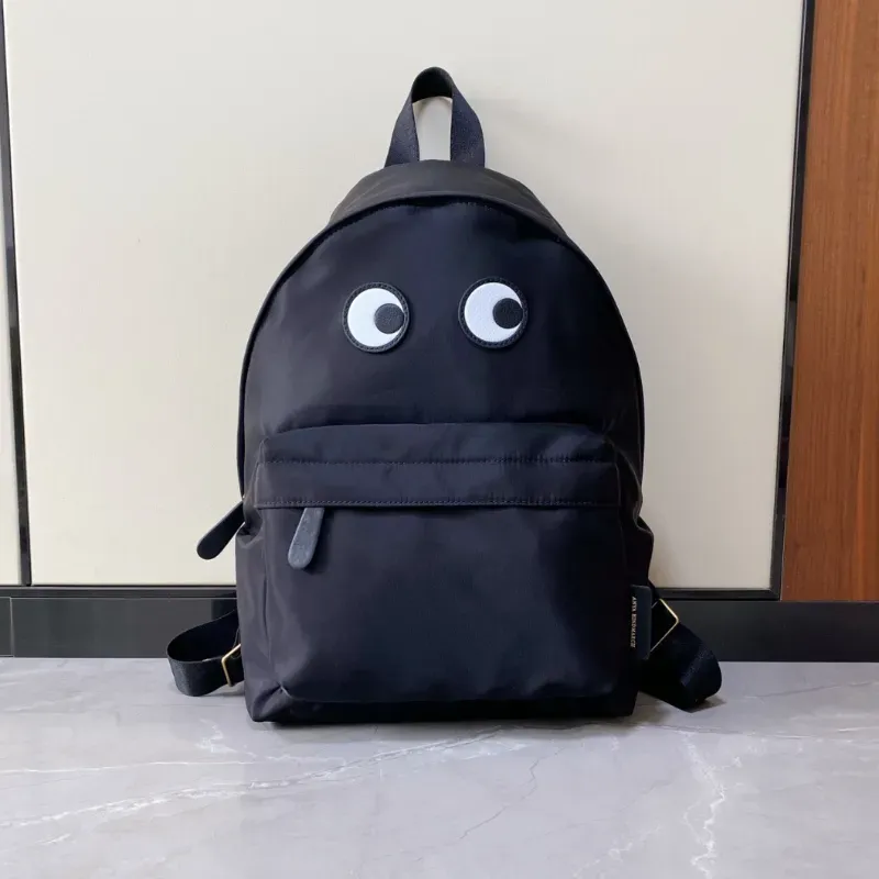 Sacs d'école noirs à grands yeux, sacs à dos imperméables en Nylon pour hommes et femmes, sac à dos décontracté pour les déplacements, sacs à main à la mode