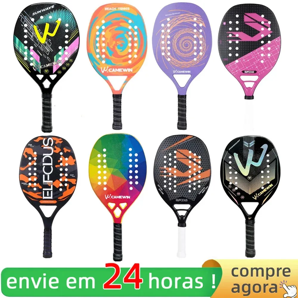Raquette de Tennis de plage en Fiber de carbone et de verre 3K de haute qualité, raquette de Tennis à visage souple avec balle de protection 240116