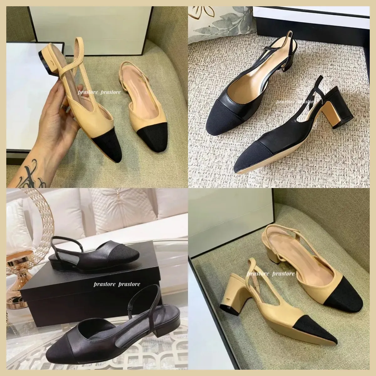 Designer Chaussures habillées Ballerines Chaussures Chaussures à talons hauts Printemps Lettre de vachette Bow Mode Femmes Noir Chaussure de bateau plat Lady Mocassins en cuir 35-42