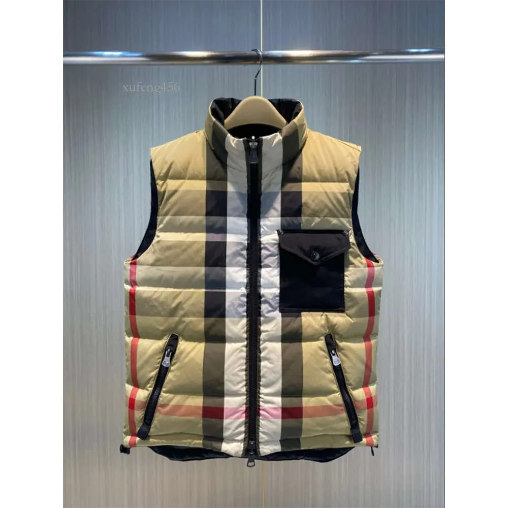 Barrberrry Men's Reversible Winter Puffer Fish Jacket Designer Parka Man Vest with Pure Goose Down Padded Unisex