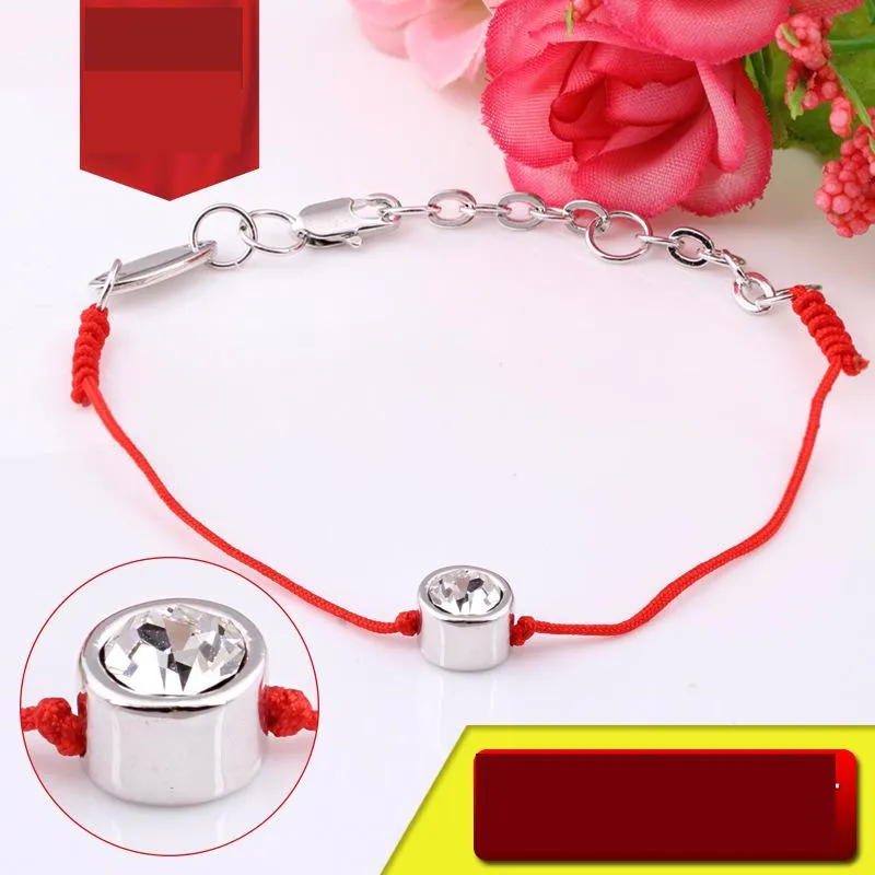 Andere Armbänder Jahr des Lebens Persönlichkeit Rotes Seil Einzelner Diamant Hand Rechteckige Schnalle Armband Fußkettchen Schmuck Drop Lieferung Otauz