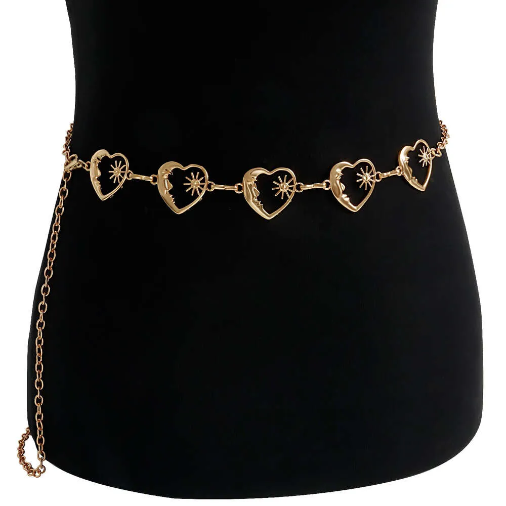 Chaîne en métal à la mode pour la décoration des femmes, jupe et pantalon, chaîne en forme de cœur, accessoire de ceinture de taille