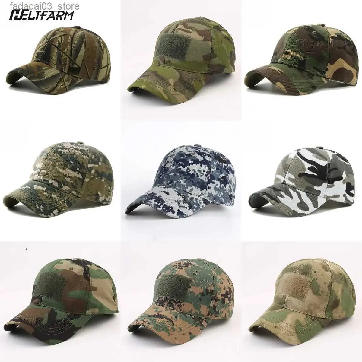Ball Caps Adjustable Baseball Cap Tactical Summer Sunscreen Hat Camouflage Military Army Camo Airsoft Hunting Camping Hiking Fishing Caps Q240116