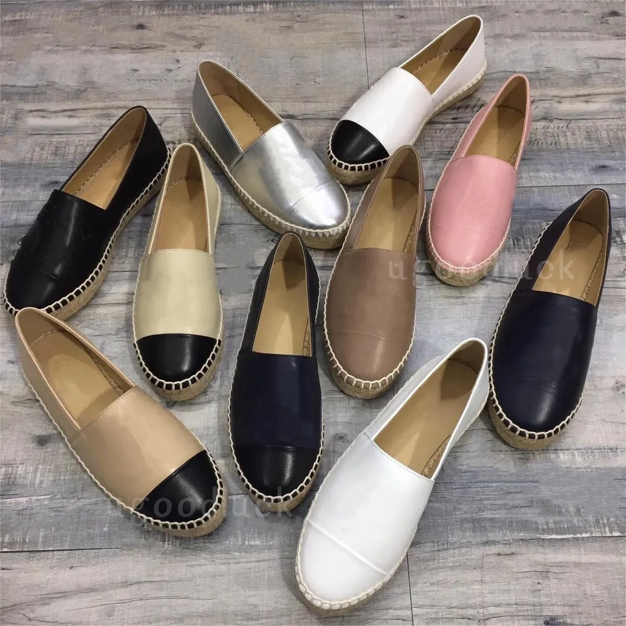 Genuine Leather Designer Espadrille Shoes Luxe Cap Toe Loafers Canvas Size 35 42 From Ugoodluck 46.6 DHgate.Com