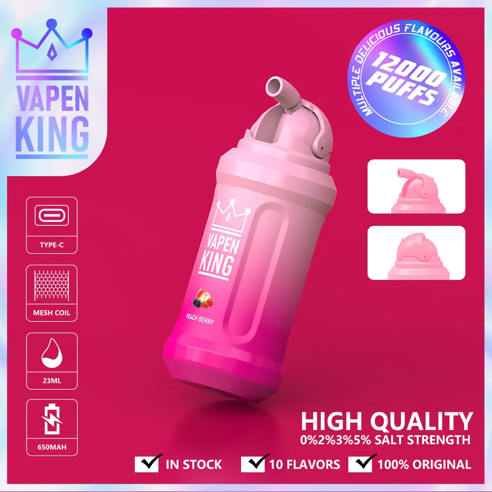 Оригинальный Vapen Bang King 12000 Puffs Vape Pen Puff 12k 12000 Одноразовые вейпы Vape desechable Электронные сигареты Vapers 20 мг Предварительно заполненный испаритель Recharge Mesh Coil Vape