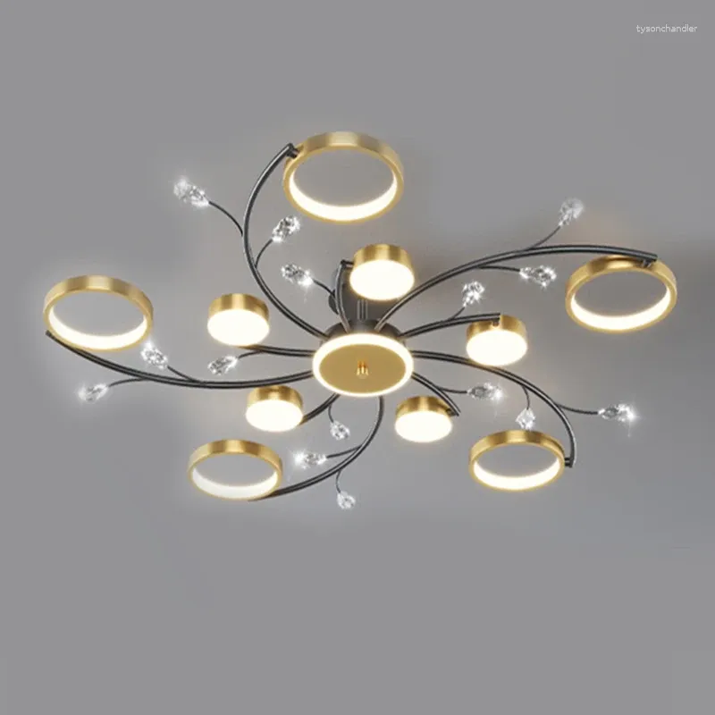 Chandeliers Iralan Led chandelier 3 컬러 디밍 천장 램프 6/8/10 조명 펜던트 거실 아트 데코