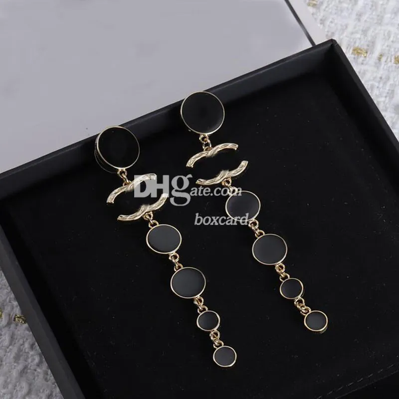 Vintage Pendant Earring Drop Studs Women Retro Crystal Letter Plated Earring with Box Set Valentine Day Birthday Present