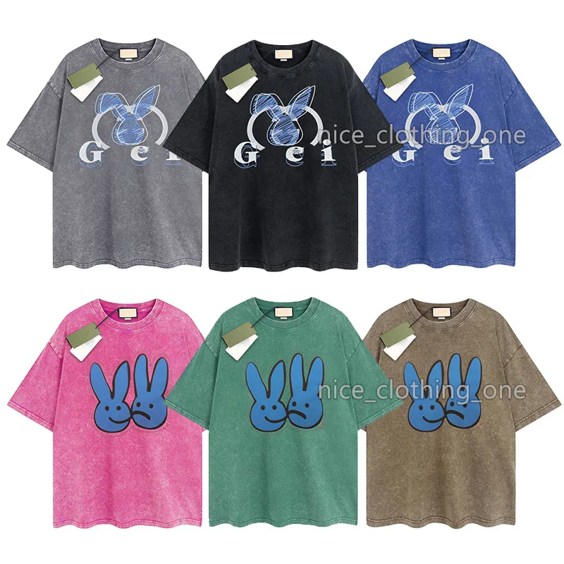 Mens Designer Gu T-Shirt Vintage Retro Washed Shirts Luxury Brand T Shirts Womens Short Sleeve T shirt Summer Causal Tees Streetwear Tops Clothes Various Colors-41