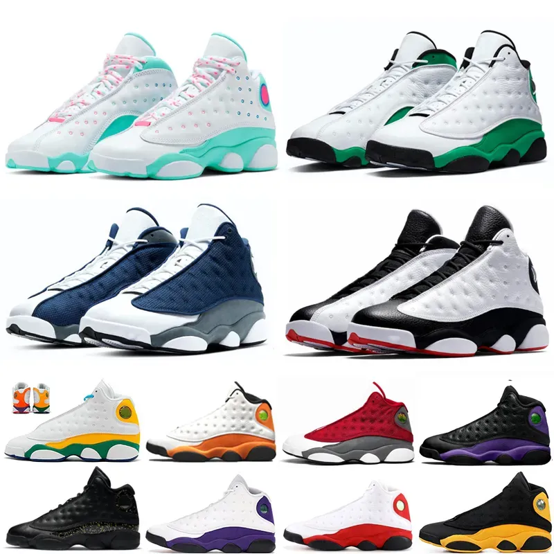 Dark Powder Blue Starfish Men Basketball Shoes Red Flint Gold Glitter green black cat 13s Hyper Royal Playground barons Trainers Sneakers
