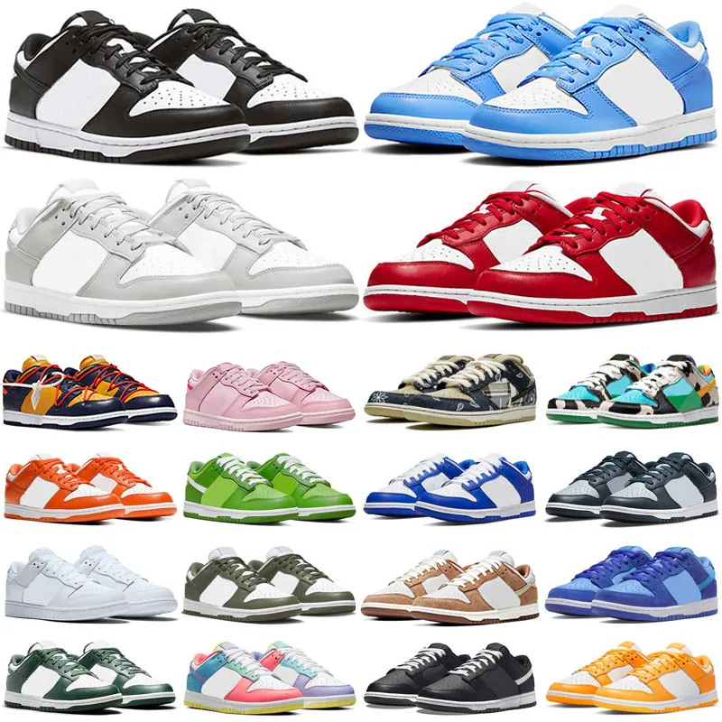 2024 män kvinnor löpskor svart vit panda foton unc kentucky universitet röda grönt brasiliel låg chicago designer tränare utomhus sport sneakers 34-48 euro