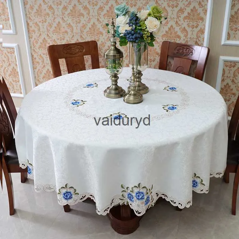 Bord tyg bordduk runda bord lyxrum estetik dutduk soffbord matbord täcke broderat damm täcke spets hem dekorvaiduryd
