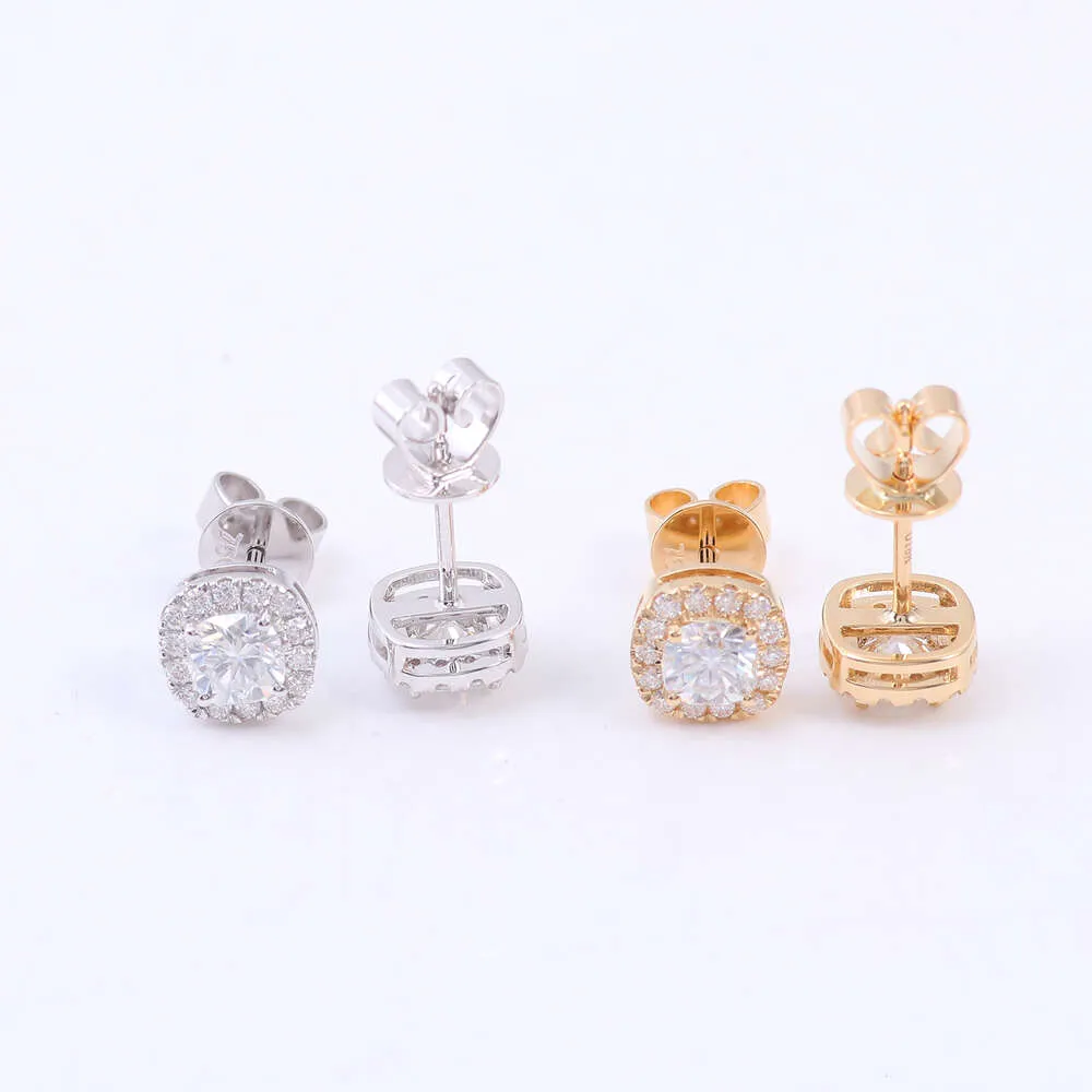 Round Cut Women Men Grown Yellow White Gold 1Ct Dvvs1 Lab Diamond Stud Earrings