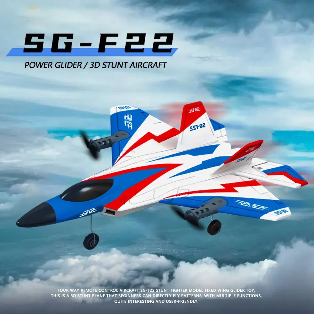 SG-F22 4K RC Avião 3D Stunt Plane Modelo 2.4G Controle Remoto Fighter Planador Elétrico Rc Aeronaves Brinquedos Para Crianças Adultos 240116