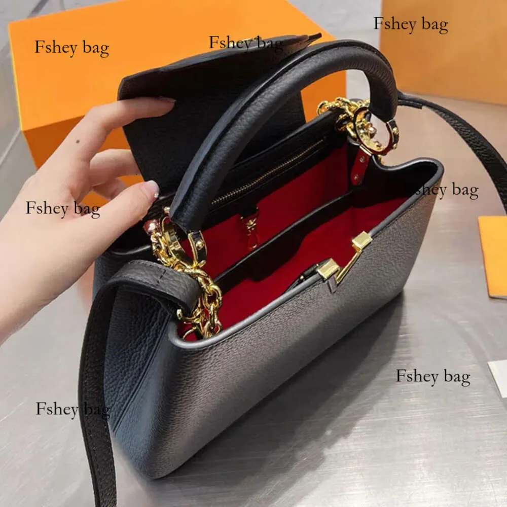 Women Capucines bb Handbags Tote Bag Brand Crossbody Bags Plain Wallets Cowhide Leather Detachable Belt Chain Clemence Gold Hardware Multiple Colors