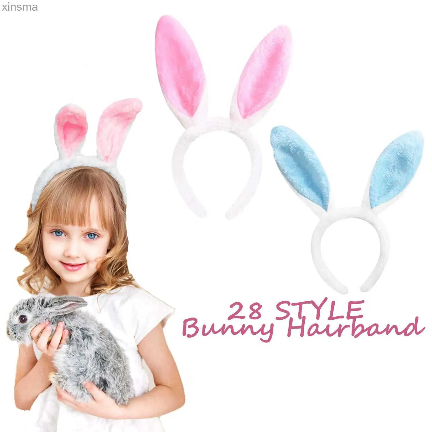 Headbands Plush Bunny Hair Band Rabbit Ear Headbands Headwear Cute Headband Dress Accesorios For The Hair Girl Hair Accessories Headdress YQ240116