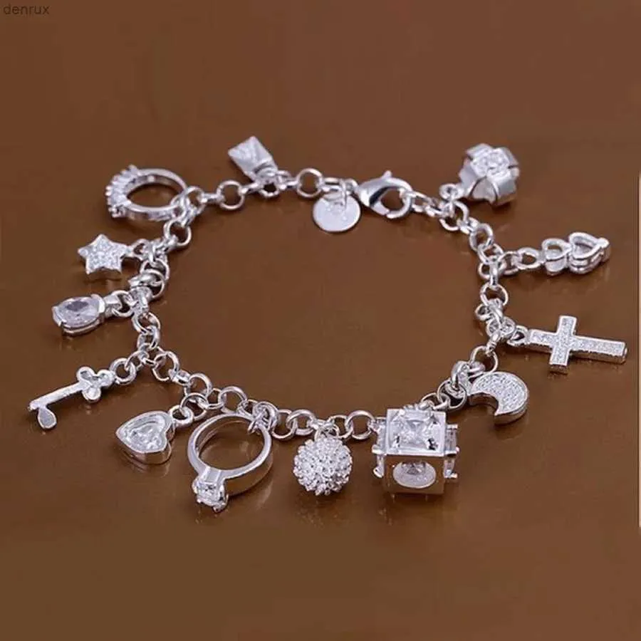 Łańcuch gorąca sprzedaż Valentine prezent urok 925 srebrna biżuteria moda bransoletki urocze kobiety lady ślubne uroki bezpłatna wysyłka