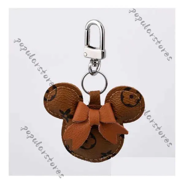 Designer Keychains Lanyards Llavero Mouse Design Car Keychain Favor Flower Bag Pendant Charm Jewelry Keyring Holder for Men Gift Fashion Pu Leather Wholesale 8TFL
