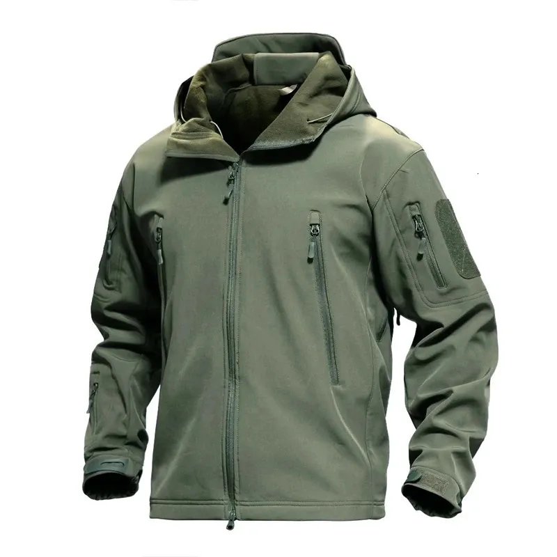 2023 Mens Taktik Ceket Yürüyüş Köpek Cilt Yumuşak Kabuk Giysileri Rüzgar Dergisi Uçuş Pilot Hood Askeri Polar Field Pants 240115