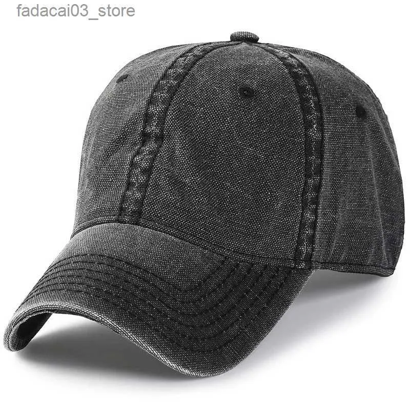 Top Caps 2024 Baba Kavisli Tepe Güneş Kapağı Kadın Denim Sport Hat Büyük Baş Adam Plus Boy Beyzbol Kapakları 56-60cm 60-65cm Q240116