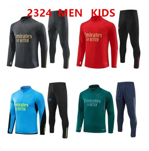 2023/24 Arsen Tracksuit Sets Men Dzieci piłka nożna 23 24 24 Pokryta piłka nożna piłka nożna z długim rękawem Soccer Suits Surtentedent Chandal Kits do joggingu