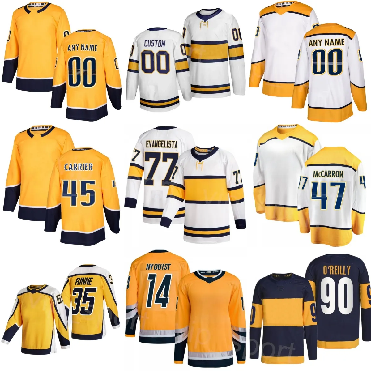 Hockey 47 Michael McCarron Jerseys 90 Ryan Oreilly 14 Gustav Nyquist 77 Luke Evangelista 44 Kiefer Sherwood 45 Alexandre Carrier 35 Pekka Rinne Youth Women Men