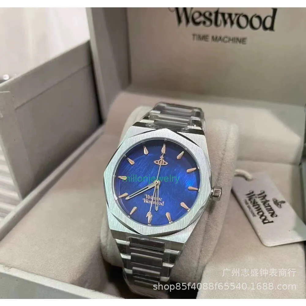 Vivianeism Westwoodism Watch Cesarzowa wdowa mała niebieska zegarek kwarc saturn zegarek kluczowy wisior Mały czerwony zegarek