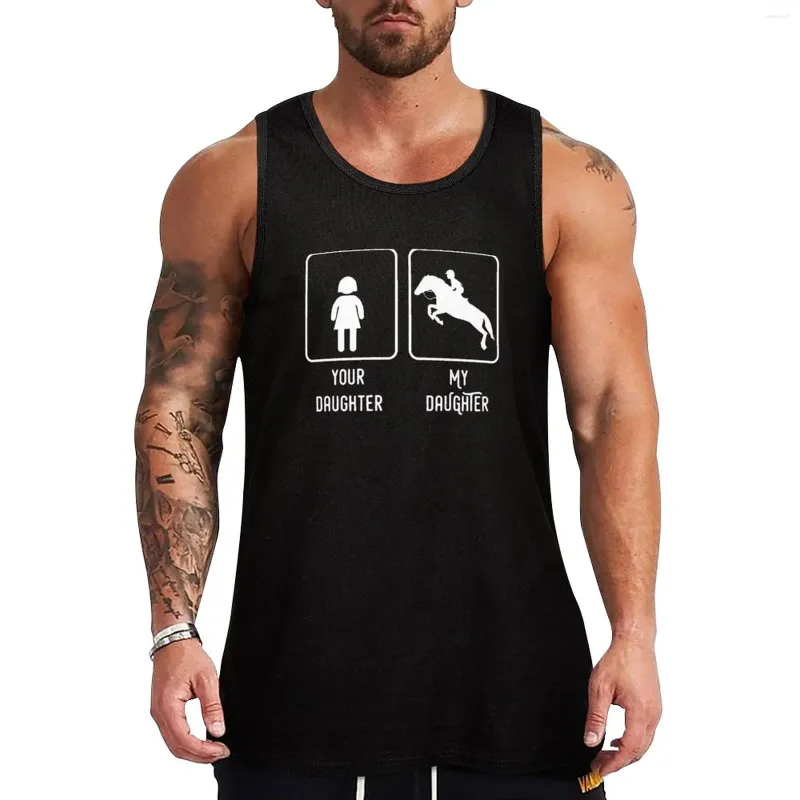 Wine Glasses Your Daughter My Equestrian Rider Tank Top Fitness Men Clothing T-shirt Man Japanese