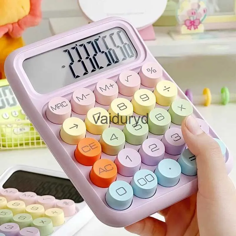 Calculatrices Calculatrice coréenne Kawaii dessin animé couleur bonbon clavier mécanique silencieux bureau calculatrice d'apprentissage financier et comptablevaiduryd