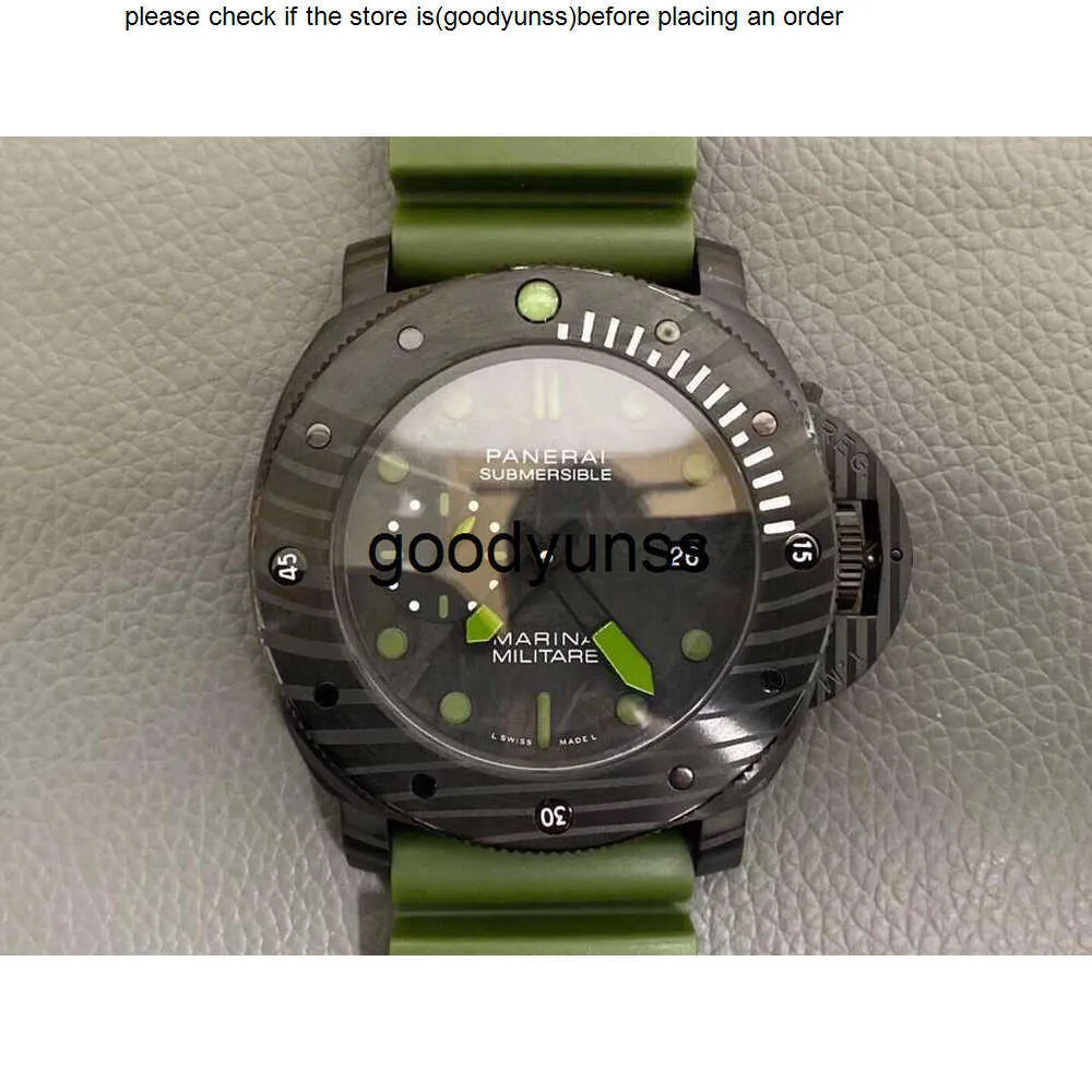 Paneris Watch Designer Luksusowe zegarek Paneraii zegarek Sapphire Mirror Szwajcarski automatyczny ruch rozmiar 47 mm importowany gumowy pasek wodoodporny męski ruch x39b