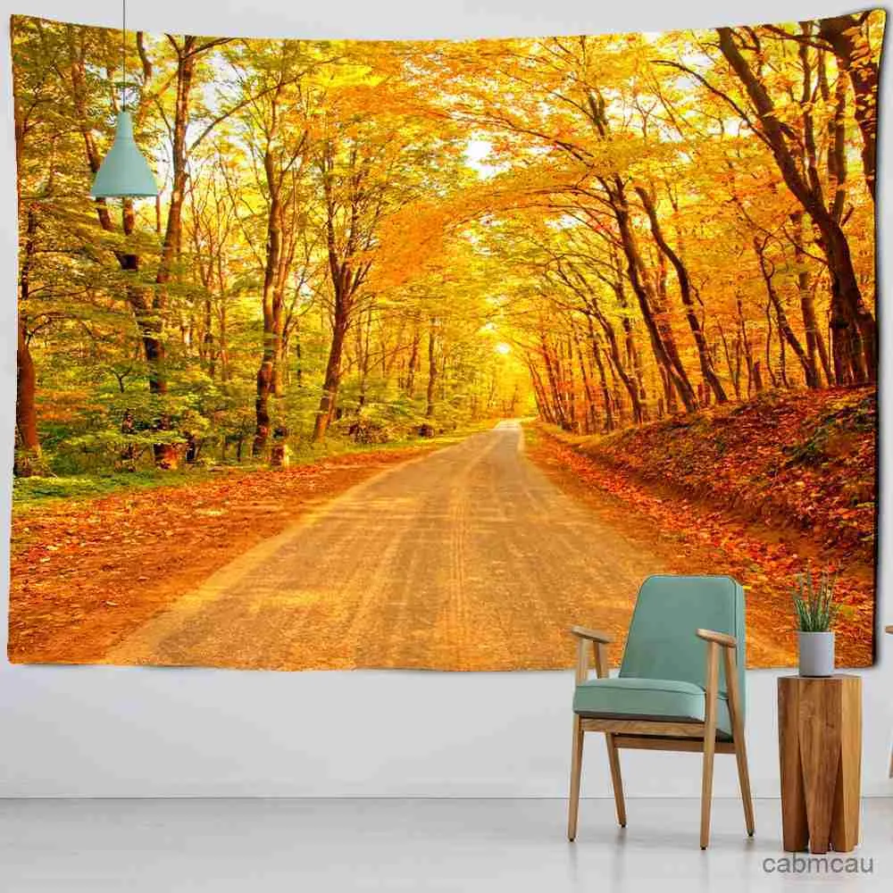 Tapestries Paulownia Bamboo Forest Wall Hanging Landscape Painting Tapestry Living Room Ins Simple Background Cloth Decor