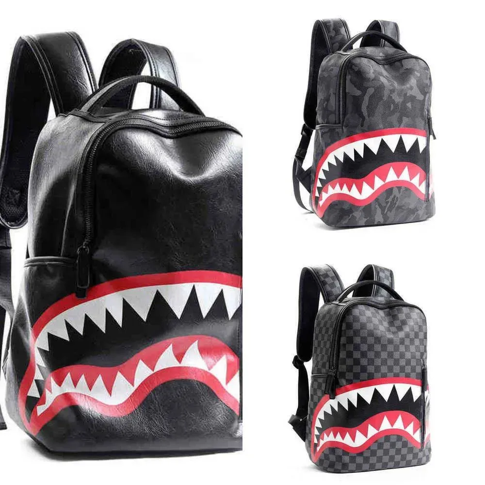 Sacs Sacs à dos Designer Sac à dos pour hommes Sac à main de voyage Mode Treillis Sac à dos Étudiant Cartable Grande Capacité Shark Bag Street Man